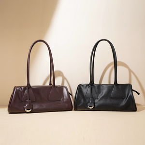 Sac à bandoulière de <span class=keywords><strong>luxe</strong></span> en cuir de vachette pleine fleur pour femme, style français, sac à main classique noir 2026 - Product Image 2
