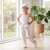 Ensemble de vêtements pour enfants : T-shirts floraux et ensembles d'été pour filles