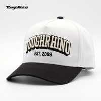 Casquette de baseball brodée 3D personnalisée, noire et blanche, 5 panneaux structurés, avec logo imprimé, pour hommes et femmes, casquettes vintage, OEM ODM