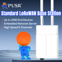 Passerelle IoT LoRaWAN extérieure PUSR avec puce SX1302, processeur quadricœur 1,5 GHz, serveur réseau embarqué USR-LG280 avec prise en charge PoE