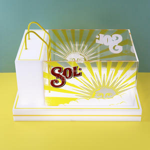 Mingxin Barware sol Led Seau À Glace Transparent Couleur Rectangle Rack Présentateur - Product Image 1