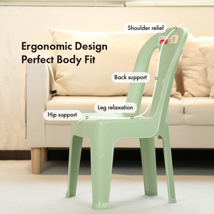 Chaise à dossier en plastique empilable, design ergonomique, tabouret portable pour enfants et adultes avec coussinet antidérapant, chaise sûre et résistante aux charges lourdes - Product Image 3