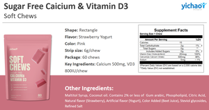 Integratore Alimentare Masticabile al Calcio con Vitamina <span class=keywords><strong>D3</strong></span>, Caramelle Morbide per la Salute delle Ossa, Supporto Energetico per Sportivi - Product Image 5