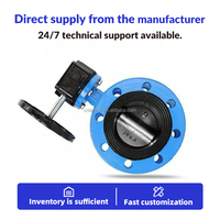 Vanne papillon à bride en fonte ductile PN16 GGG50 avec siège élastique EPDM JIS 10K SNI BS pour alimentation en eau, eaux usées et applications industrielles