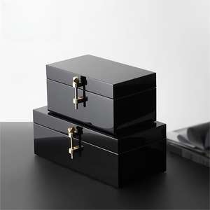 高級高光沢ソリッドパインウッドストレージボックス環境に優しい塗装のお酒ギフトボックス - Product Image 6