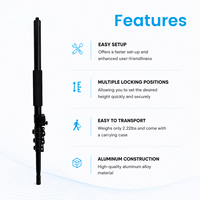Perche télescopique rétractable de 1,8 m pour récepteur GPS RTK GNSS haute précision, tige de mesure pour levés d'ingénierie