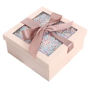 Elegant Cardboard Empty Gift Box for Party Wedding Gift Box Clear Lid