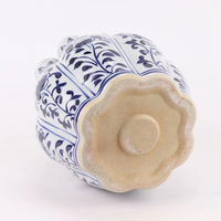 Vase en porcelaine bleu et blanc classique de luxe fait main de Jingdezhen avec 9 trous, tulpière, décoration d'intérieur