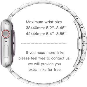 สายนาฬิกาข้อมือสแตนเลสสตีลพรีเมียมสำหรับ <span class=keywords><strong>Apple</strong></span> <span class=keywords><strong>Watch</strong></span> <span class=keywords><strong>SE</strong></span> 6 38 40 44 มม. สายโลหะทดแทน ทนทาน อุปกรณ์เสริมสำหรับสมาร์ทวอทช์ - Product Image 6