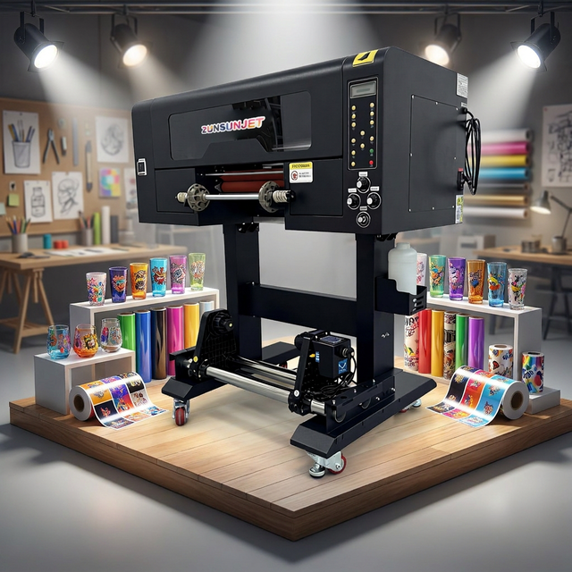 A3 Size Uv Dtf Printer Led Uv Roll Printer Printing Sticker Label Machine with Laminator