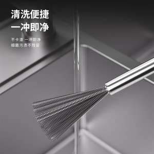 Stainless Steel Pot Scrubber Long Handle Durable Kitchen Cleaning Tool - Product Image 1