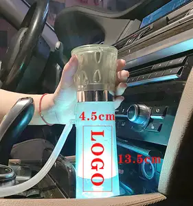 חדש סיטונאי תליית תיק עם led אור שקוף אקריליק עגול עשן כוס חיצוני נסיעות רכב נייד נרגילה נרגילה