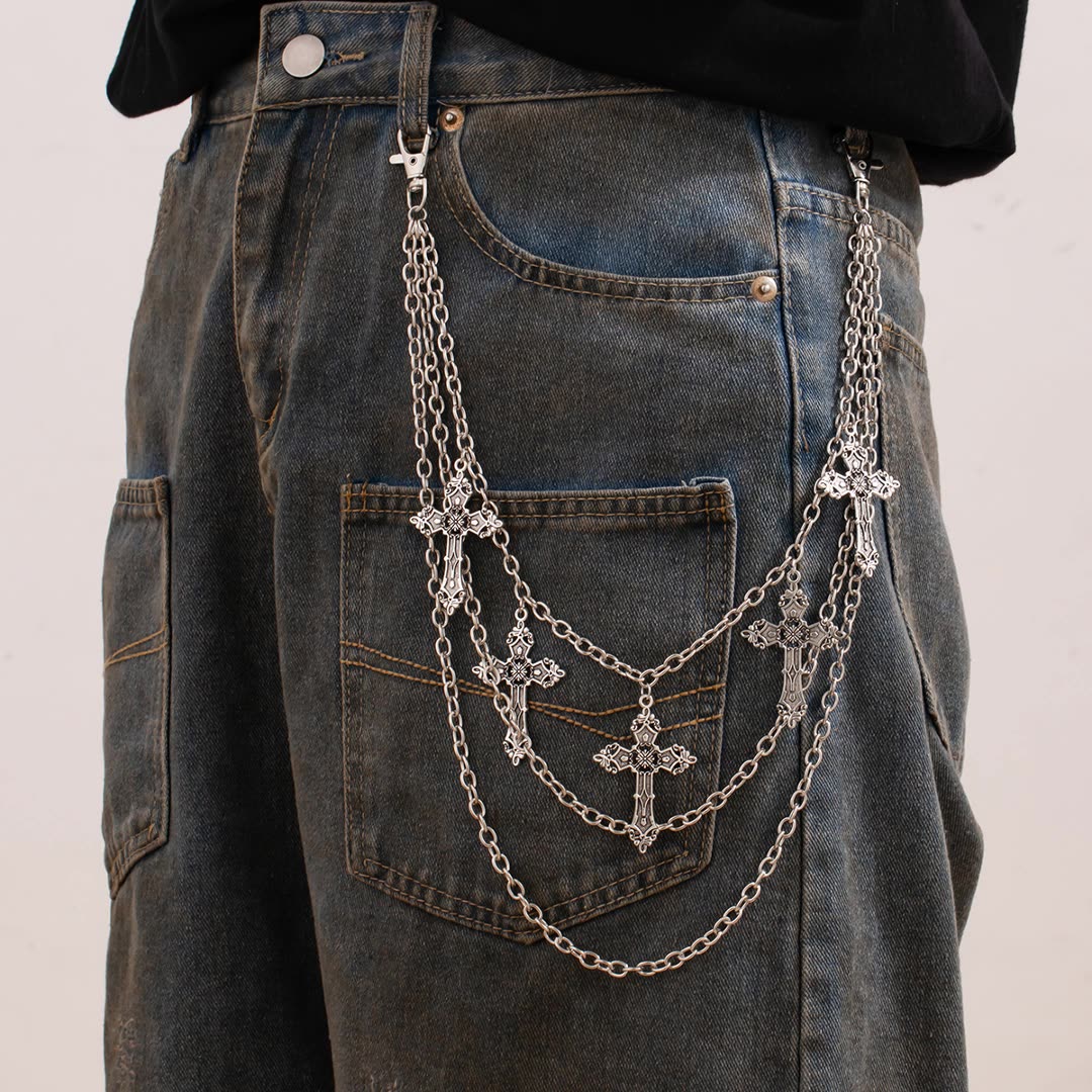 Jeans Black Chains Stylish Accessories for Men Women