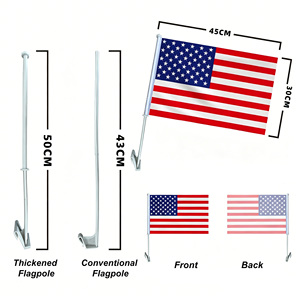 Drapeaux de voiture personnalisés en polyester 2026 pour la vente en gros, drapeaux de fenêtre de voiture, drapeaux et bannières promotionnels pour événements sportifs et élections - Product Image 3