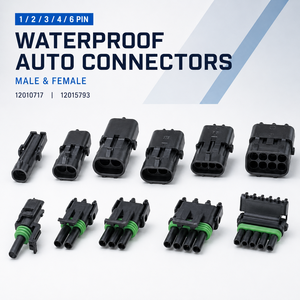 ขั้วต่อสายไฟรถยนต์แบบกันน้ำ PA66 ชนิด 1 2 3 4 6 พิน ตัวผู้/ตัวเมีย รุ่น 12010717 12015793 - Product Image 1
