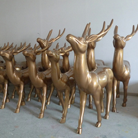 Statue de cerf anime grandeur nature, renne de Noël, 220 cm, décoration extérieure pour jardin, en fibre de verre, imperméable, durable, décoration animale