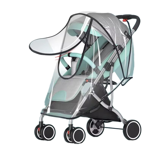 New Universal Stroller Rain Cover Baby Car Weather Wind Sun Shield Transparent Breathable Trolley Umbrella Raincoat Accessories