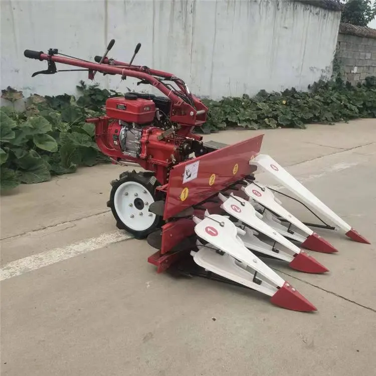 Draagbare Boerderij Hand Push Harvester Chili Maïsstengels Dumpen De Machine Egasoline Motor 120Cm Breed