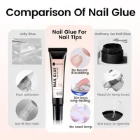 UR SUGAR 10g Kit Dissolvant de Colle à Ongles pour Faux Ongles Sans Lampe UV, Gel Dissolvant Doux Longue Durée, Outil de Manucure