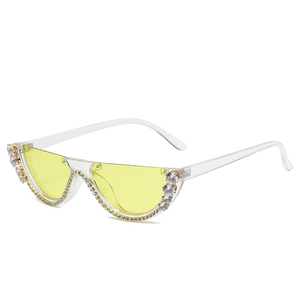 Luxury Women's Vintage Half-Frame Moon Rhinestone Sunglasses Fashion Diamond Encrusted UV400 Sunglasses for Party Daily - Product Image 6