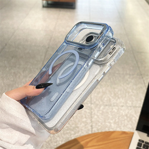 เคสโทรศัพท์แม่เหล็กแบบมีกลิตเตอร์สำหรับ iPhone 18 Pro Max 17 16 15 พร้อมกรอบป้องกันกล้อง ดีไซน์วิบวับ โปร่งใส กันกระแทก - Product Image 4