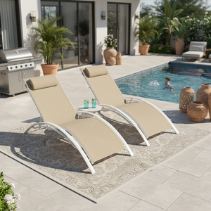 Bain de Soleil Pliable en S d'Extérieur Empilable <span class=keywords><strong>Chaise</strong></span> <span class=keywords><strong>Longue</strong></span> Transat Inclinable à Tissu en Maille Vente Chaude Par Correspondance - Product Image 6