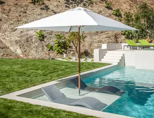 Plaj yüzme havuzu gölge için su şemsiye paslanmaz çelik şemsiye Modern