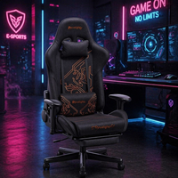 Chaise de course ergonomique en cuir pour esports, pivotante à 360 degrés, hauteur réglable, support lombaire, appui-tête en tissu, personnalisable