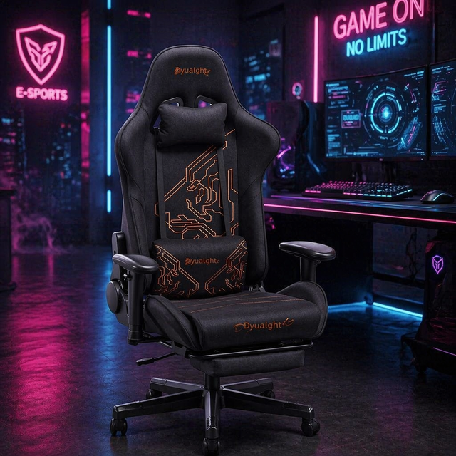 Ergonomic Leather Racing Esports Swivel Chair 360 Degree Swivel Adjustable Height Lumbar Support Fabric Headrest Customizable