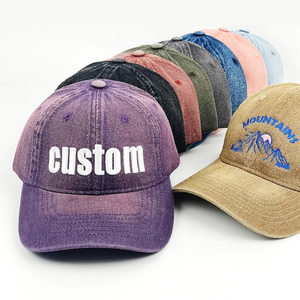 Gorra de béisbol bordada 'Grandfather's Bow' de mezclilla lavada retro, estilo casual hip-hop, con visera curva de terciopelo ajustable, común - Product Image 3