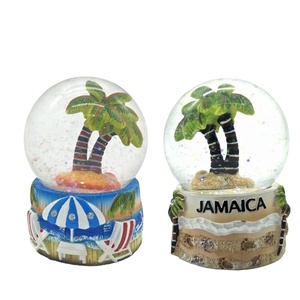 Globo di Neve <span class=keywords><strong>Souvenir</strong></span> con Palma da Spiaggia in Resina - Product Image 1