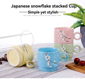 Tasse à café de bureau en porcelaine écologique peinte à la main motif flocon de neige, tasse à thé créative pour la maison, 250 ml, vente en gros - Product Image 2