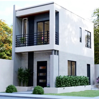 Villa moderne de 56 m² à 2 étages, 2 chambres, 1 salle de bain, système de panneaux en béton léger, maison modulaire au Brésil