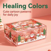 Boîte de rangement pour cadeaux de Noël, organisateur de papeterie en acrylique, boîte de rangement de bureau personnalisée avec impression d'anime pour accessoires de bureau