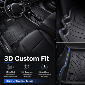 Tapetes de Piso TPE a Medida para <span class=keywords><strong>Hyundai</strong></span> <span class=keywords><strong>Tucson</strong></span> Híbrido <span class=keywords><strong>2022</strong></span> 2023 2024 2025, 3D, Impermeables, Antideslizantes, para Todo Clima - Product Image 3