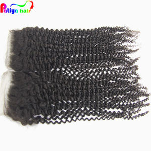 Compre gratis parte 4x4 Cierre de encaje suizo longitud del pelo del bebé 10-20 pulgadas nudos blanqueados suave brasileño Afro rizado pelo tupé - Product Image 5