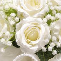 Ramo de Rosas Artificiales para Novia, Regalo de Boda, Ramo de Flores de Seda para San Valentín, Navidad, Ramo de Boda Artificial