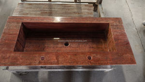 <span class=keywords><strong>Lavabo</strong></span> <span class=keywords><strong>de</strong></span> tocador <span class=keywords><strong>de</strong></span> baño integrado <span class=keywords><strong>de</strong></span> piedra <span class=keywords><strong>de</strong></span> mármol travertino rojo Rosso moderno, <span class=keywords><strong>lavabo</strong></span> a medida Natural con características <span class=keywords><strong>de</strong></span> potencia para la habitación - Product Image 4