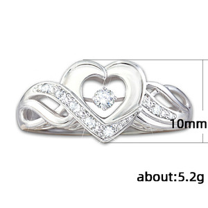 Anello a Cuore Traforato per Donne, Elegante e Romantico, Accessorio da Dito alla Moda per Feste, Idea Regalo - Product Image 4