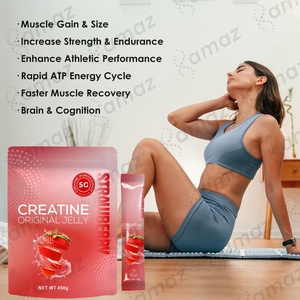 Amaz Premium gelatina di creatina fragola sapore di energia per il recupero di allenamento di crescita muscolare integratore Fitness senza zucchero vegano - Product Image 2