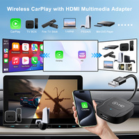 Adaptador Multimedia Inalámbrico CarPlay con HDMI Convertidor Car TV Mate para Fire/Google TV Sticks de CarPlay con Cable a Inalámbrico