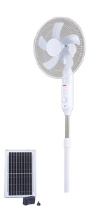 Ventilateur sur pied de 16 pouces à commande mécanique, oscillant, avec lumière LED solaire, batterie (12000 mAh), hauteur réglable pour usage hôtelier - Product Image 4
