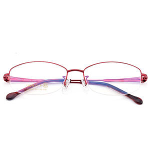 Montures de lunettes semi-cerclées pour femmes, de marque supérieure, ovales, légères, en titane pur, pour la myopie, pour adultes, toutes formes de visage - Product Image 5