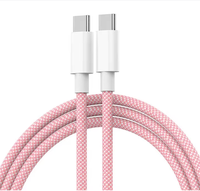Proveedor de fábrica PD 60W Cable USB 2,0 trenzado Carga rápida Tipo C para IPhone15Pro 1M Chaqueta de nailon Transferencia de datos de materia prima