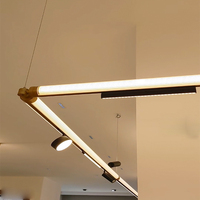 Rail lumineux magnétique connectable 48V, rail rond en aluminium, éclairage décoratif complet, suspension, connexion DIY, forme pour option de designer