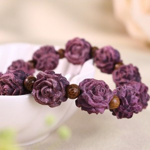 Pulsera de madera de ciprés con flor, unisex, regalo, joyería, pulsera de moda con dijes - Product Image 2