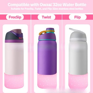 Funda de botella de agua para bota de silicona Owola Mermaid para 24oz 32oz 40oz cubierta inferior protectora FreeSip Twist Flip Flask Tumbler Boot - Product Image 6
