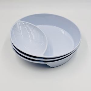 Platos <span class=keywords><strong>de</strong></span> Melamina Blancos Personalizados para Promoción, Plato <span class=keywords><strong>de</strong></span> Dos Secciones con 2 Compartimentos - Product Image 1