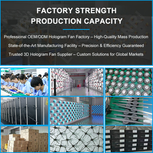 Ventilateurs holographiques 3D LED portables LNRI 50cm 1X3, dernière génération, pour affichage publicitaire intérieur, OEM pour usage éducatif, contrôle par application, 2500cd - Product Image 5