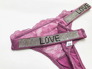 Slip a T da donna sexy a <span class=keywords><strong>vita</strong></span> <span class=keywords><strong>bassa</strong></span> con bordo in pizzo, intimo modellante push-up, con fondo in cotone, ecologico e traspirante - Product Image 5